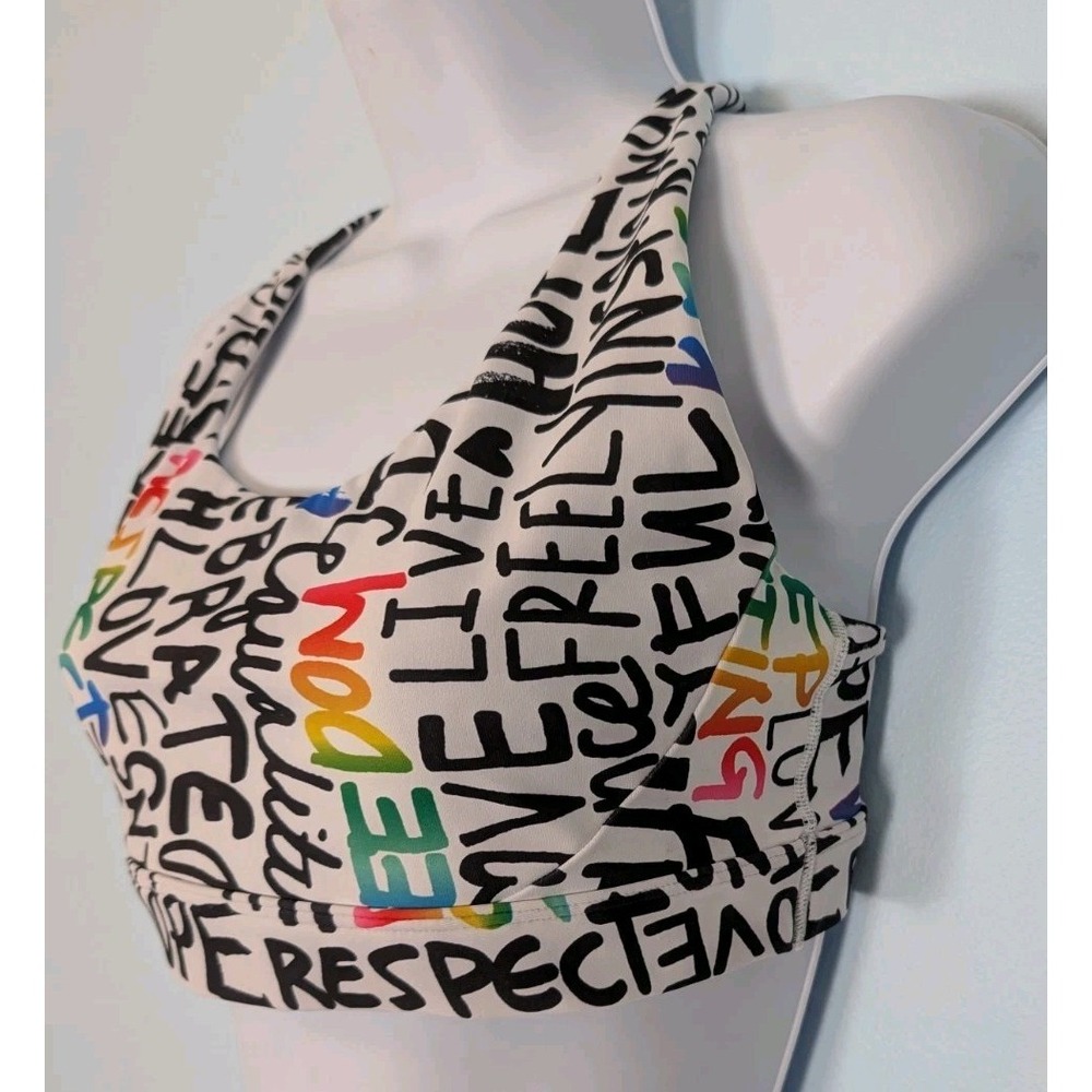 Athleta Ultimate Sports Bra Medium Racerback Positive Messages